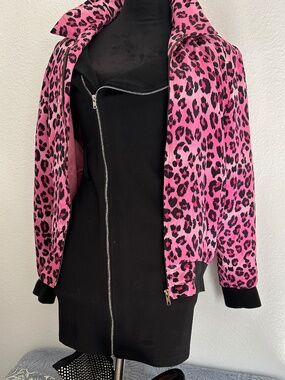 Vintage Leopard Print Bomber 100% silk By Danielle Martin